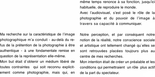 Ma recherche sur la caract&eacute;ristique de l&rsquo;image photographique m